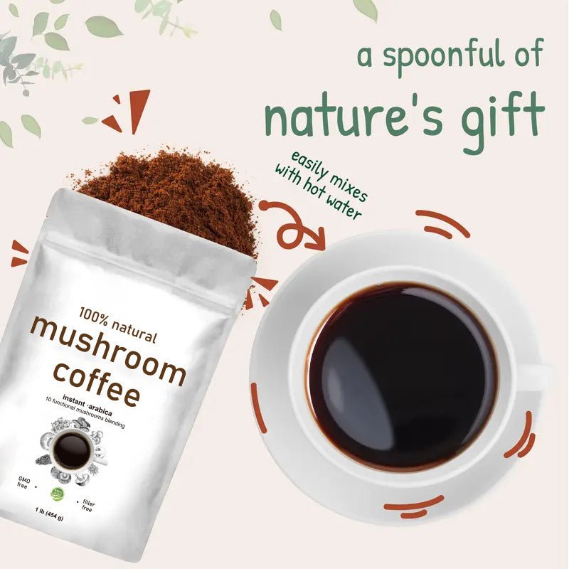 customized - 100% Natural Mushroom Coffee Powder - Immune Boost & Energy Support, Vegan, Gluten - Free, 8oz - Boho Eco Boutique™ - customized - Boho Eco Boutique™ - 默认 - 