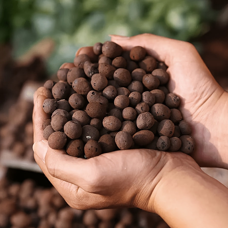 Organic Ceramic Leca Clay Pebbles, 10-15mm – Lightweight, Natural-Looking Plant Expansion Stones for Enhanced Soil Health