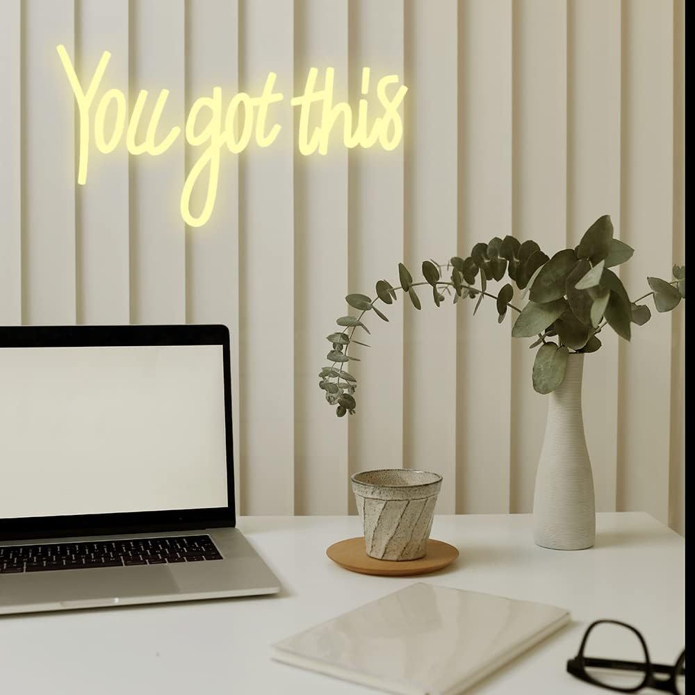 You Got This Warm White LED Neon Sign - USB Powered Wall Art for Bedroom & Living Room Decor, Ideal Gift for Weddings, Valentine's Day, & Christmas