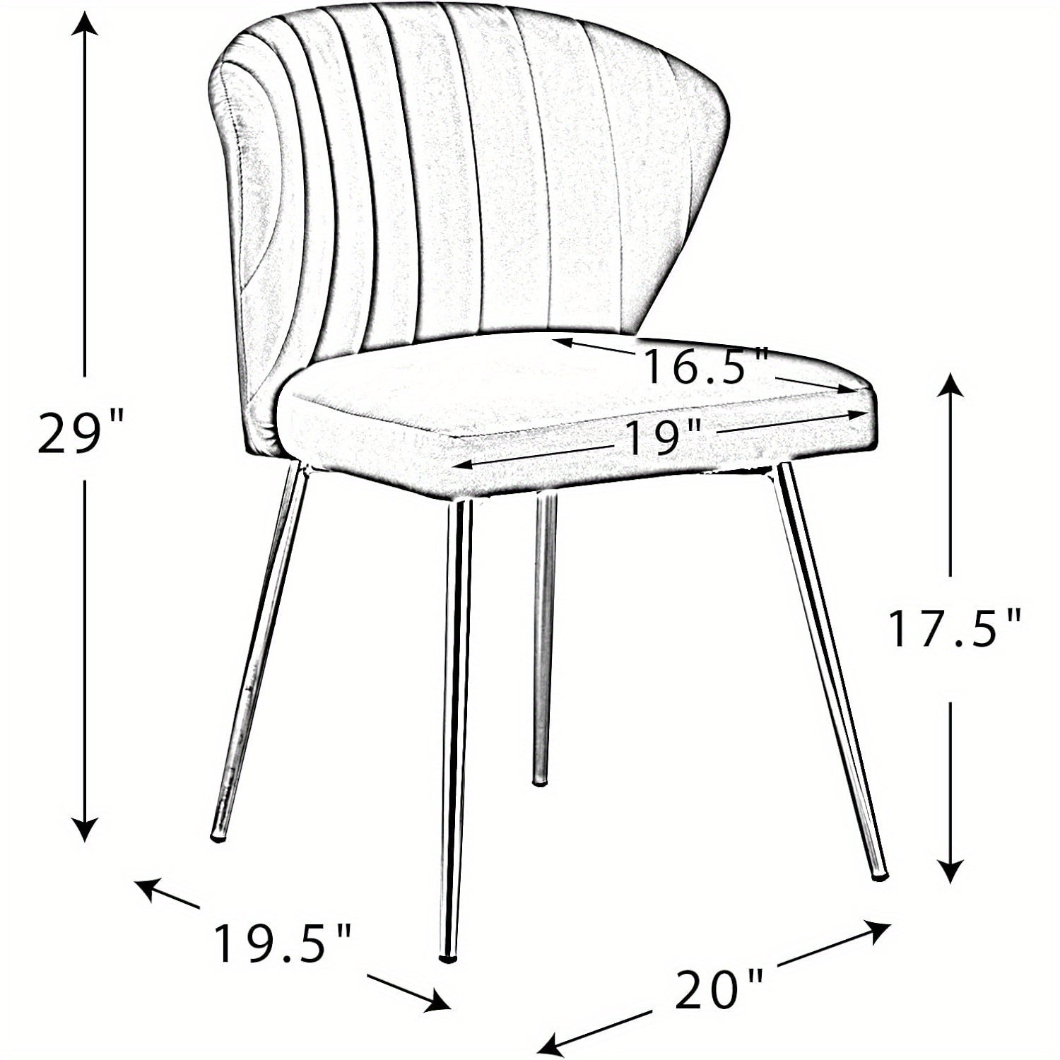 Velvet Dining Chairs Set of 2 - Modern Upholstered Side Chairs with Golden Legs, Small Armless Accent Chairs for Living Room, Kitchen & Bedroom