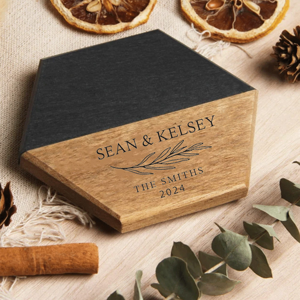 Custom Engraved Marble & Acacia Wood Coasters - Heat-Resistant, Personalized Text Design for Coffee & Wine