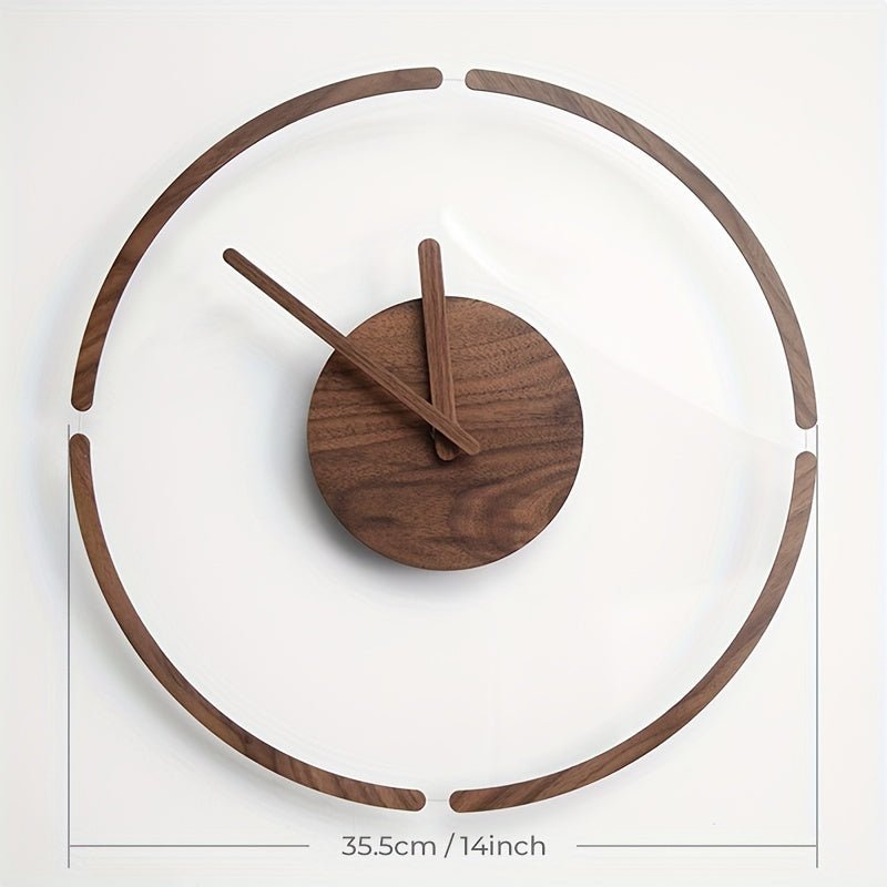 customized - 1pc, Silent Wooden Acrylic Wall Clock for Bedroom and Living Room - Creative Hanging Design with Hole - Free Mounting - Boho Eco Boutique™ - customized - Boho Eco Boutique™ - Wooden Acrylic Wall Clock - 