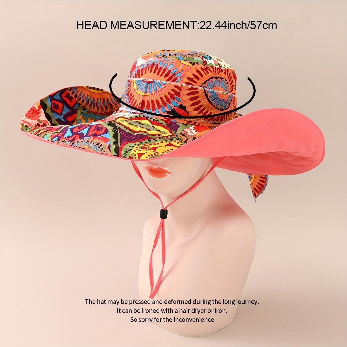 accessories - 2024 Double - Sided Wear Fisherman's Hat for Women, Extra Large Brim Summer Sun Protection Fashion Sun Hat, Cotton, Yarn - Dyed, Lightweight, Non - Elastic - UV Protective Reversible Bucket Hat - Boho Eco Boutique™ - accessories - Boho Eco Boutique™ - Pink - 