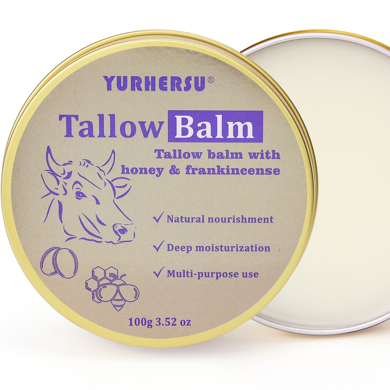 Tallow Balm 3.38 oz – All-Purpose Skin Care with Olive Oil & Vitamin E