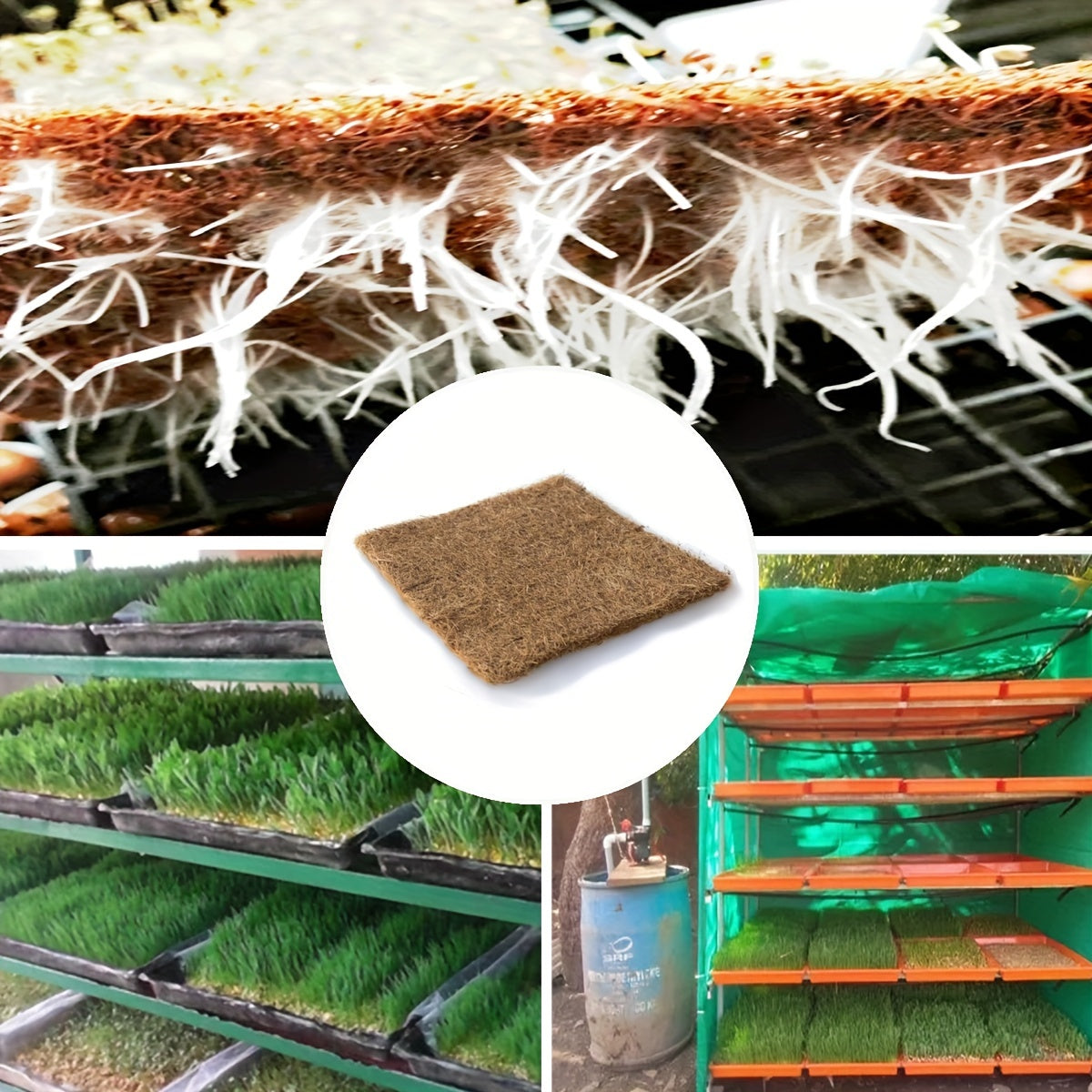 Jute Microgreens Grow Mats – Eco-Friendly Hydroponic Grow Pads for Sprouting Trays, Microgreens, and Wheatgrass