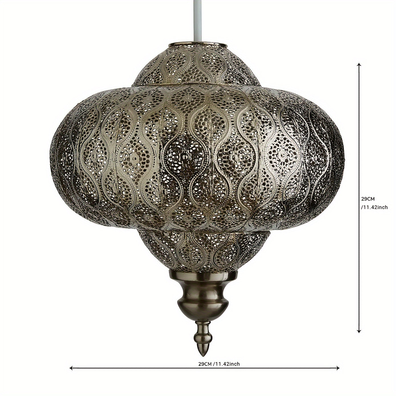 Lucena Fretwork Modern Drum Pendant Shade – Antique Bronze Finish, Battery-Free Design