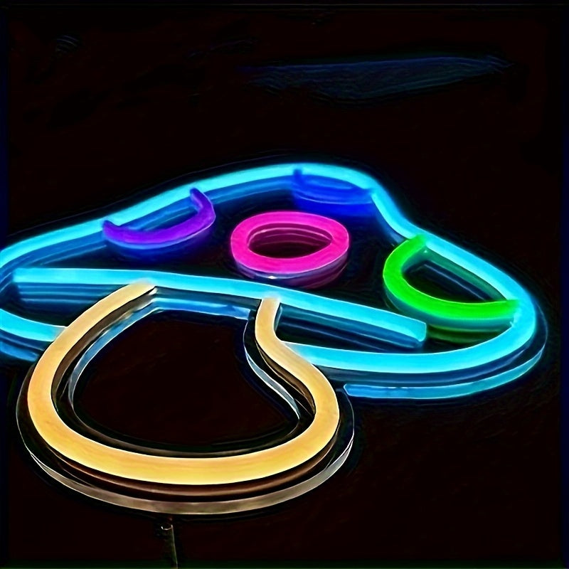 Mushroom Neon Sign Light - Cute Mushroom Night Light for Game Room & Bedroom Wall Decor, Perfect Holiday Gift for Boys & Girls