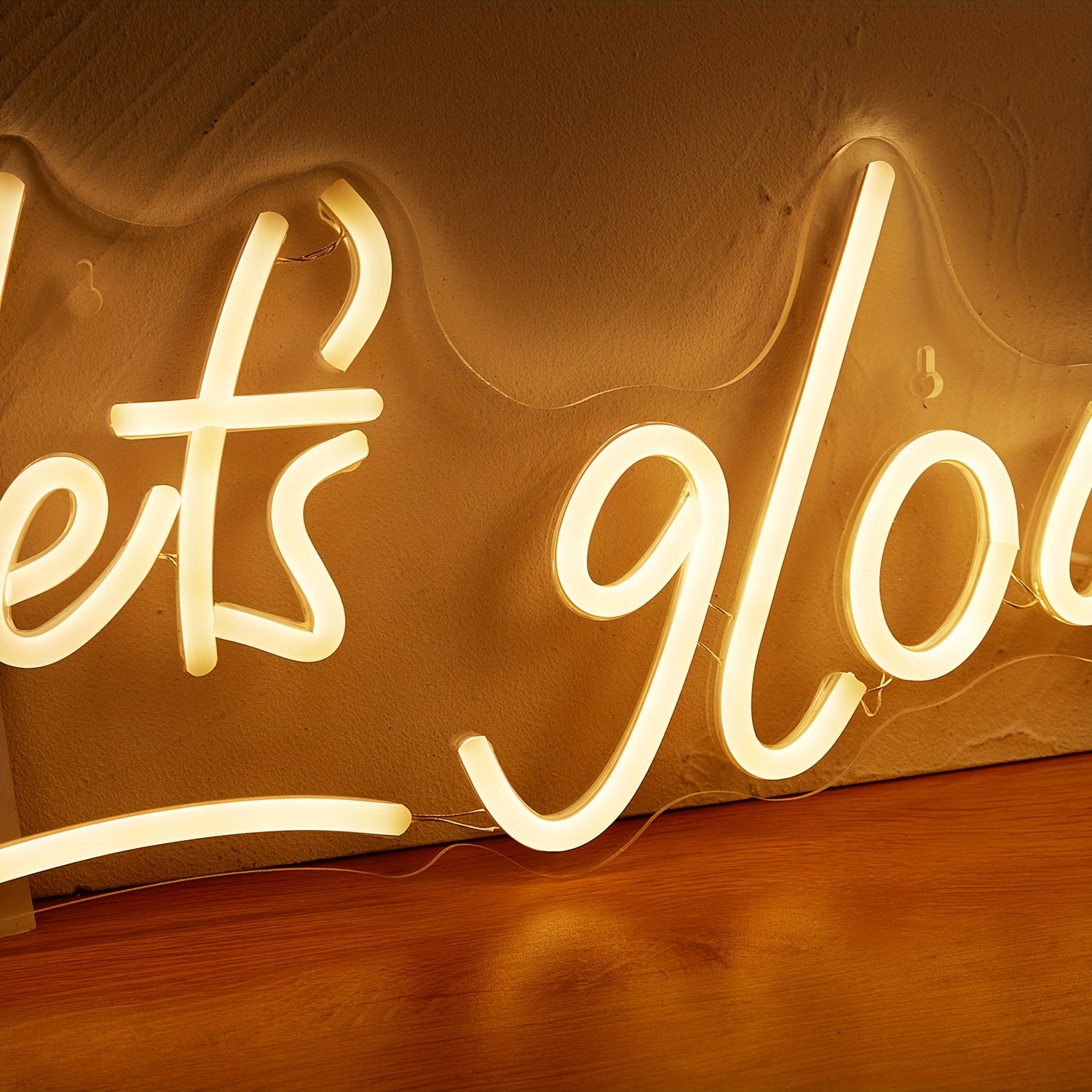 Let's Glow LED Neon Letter Sign - USB Operated Wall Decor for Bedroom & Events, Perfect Accent Light for Parties, Weddings, & Holidays