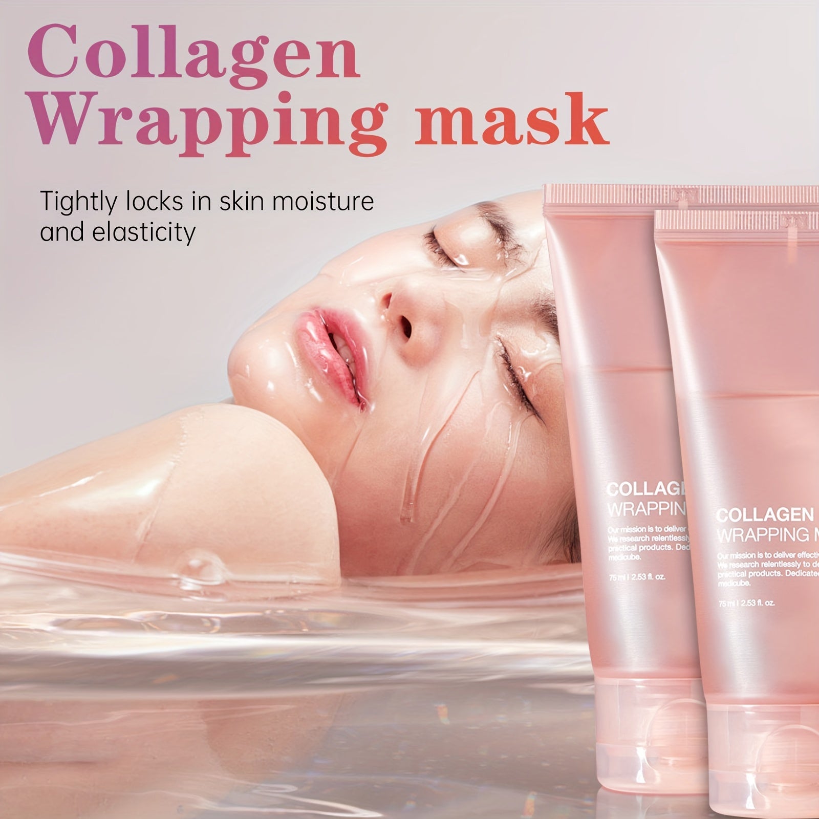 2-Pack Unisex Adult Collagen Wrapping Night Mask with Nicotinamide & Hyaluronic Acid - Paraben-Free, Moisturizing & Firming, Improves Skin Texture, Smooth Touch, Ideal for Bedtime & Gift Giving