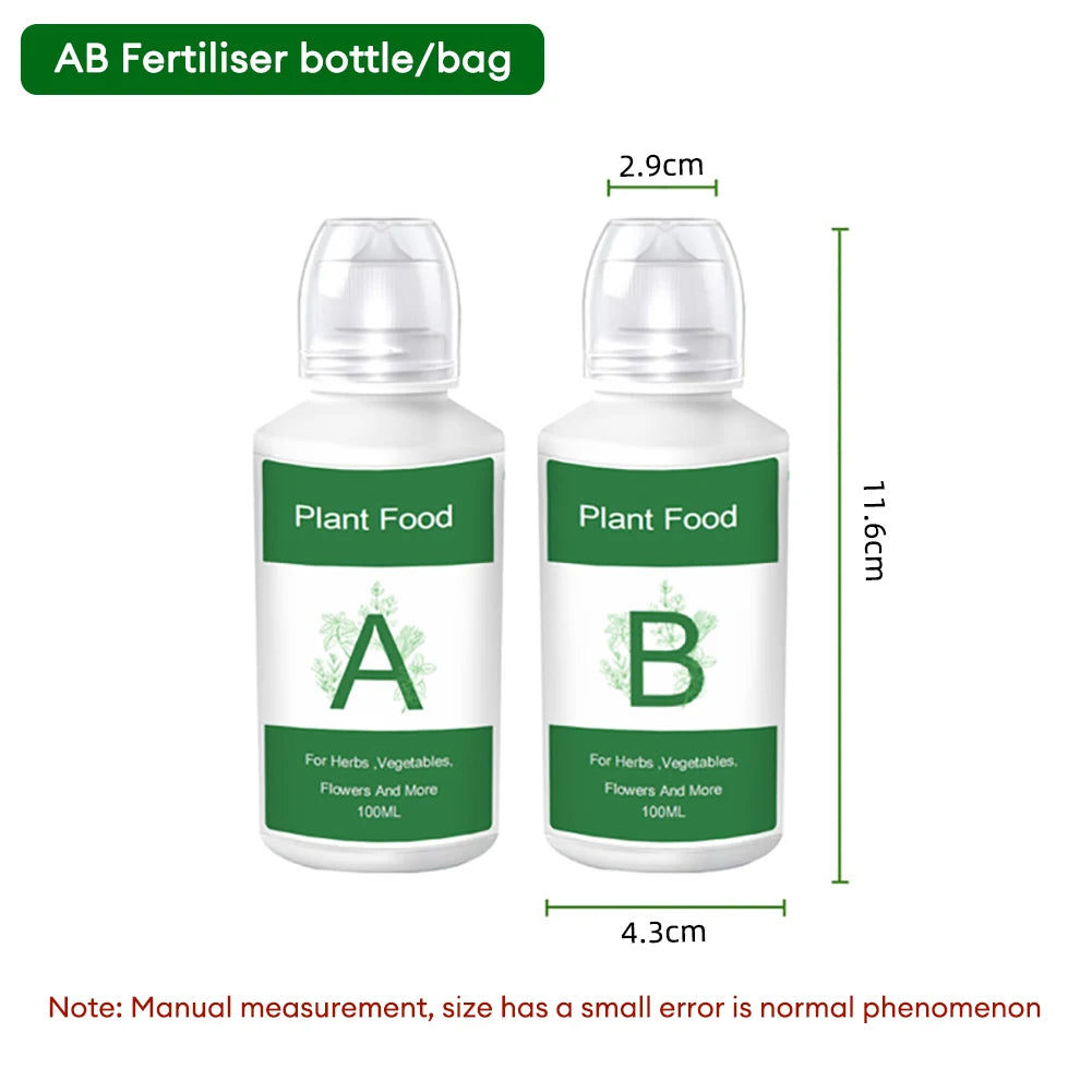 2PCS/Box General Hydroponic Nutrient Liquid A and B Fertilizer Solution Kit – 200ML – Essential Plant Food for Flowers, Vegetables, Fruits, and More