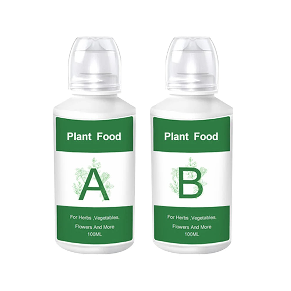 2PCS/Box General Hydroponic Nutrient Liquid A and B Fertilizer Solution Kit – 200ML – Essential Plant Food for Flowers, Vegetables, Fruits, and More