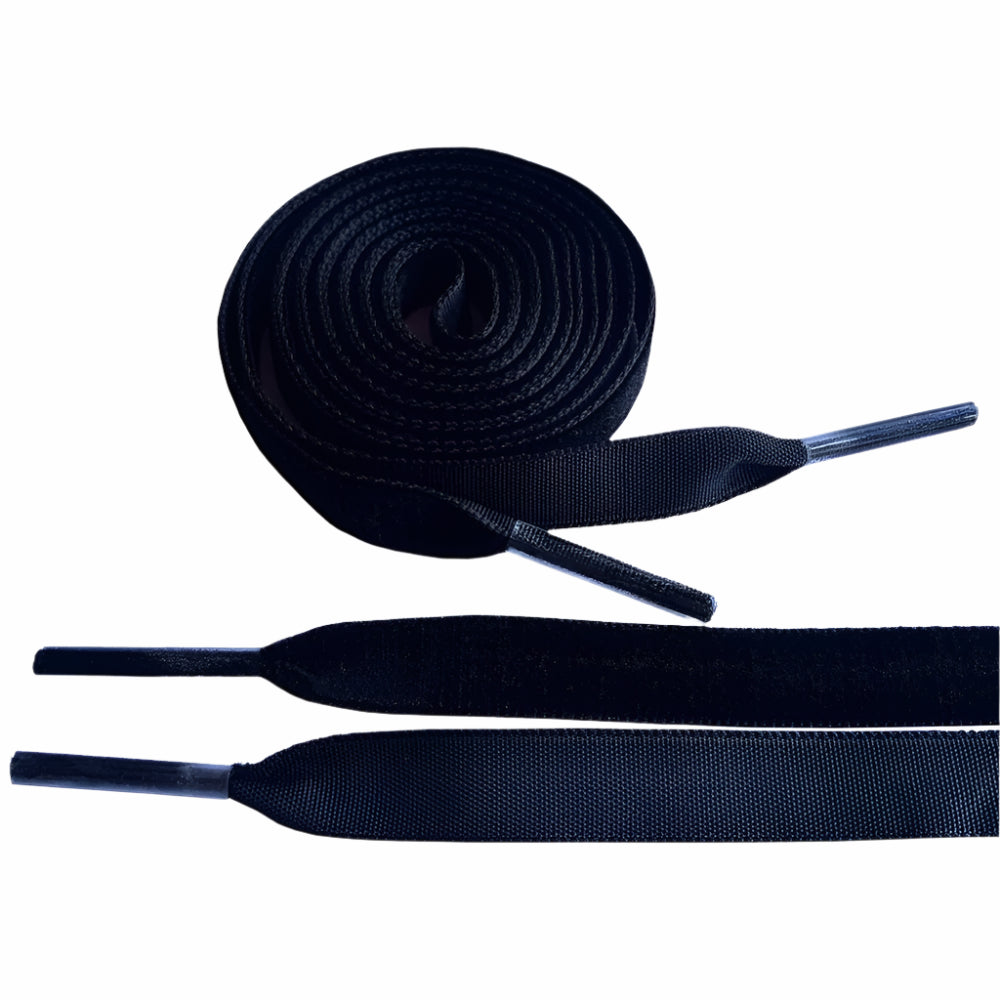 1cm Wide Velvet Ribbon Flat Shoelaces - Fantastic Replacement Laces for Sneakers & Sports Shoes, 120cm/47 Inch Length