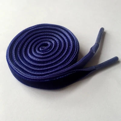 1cm Wide Velvet Ribbon Flat Shoelaces - Fantastic Replacement Laces for Sneakers & Sports Shoes, 120cm/47 Inch Length