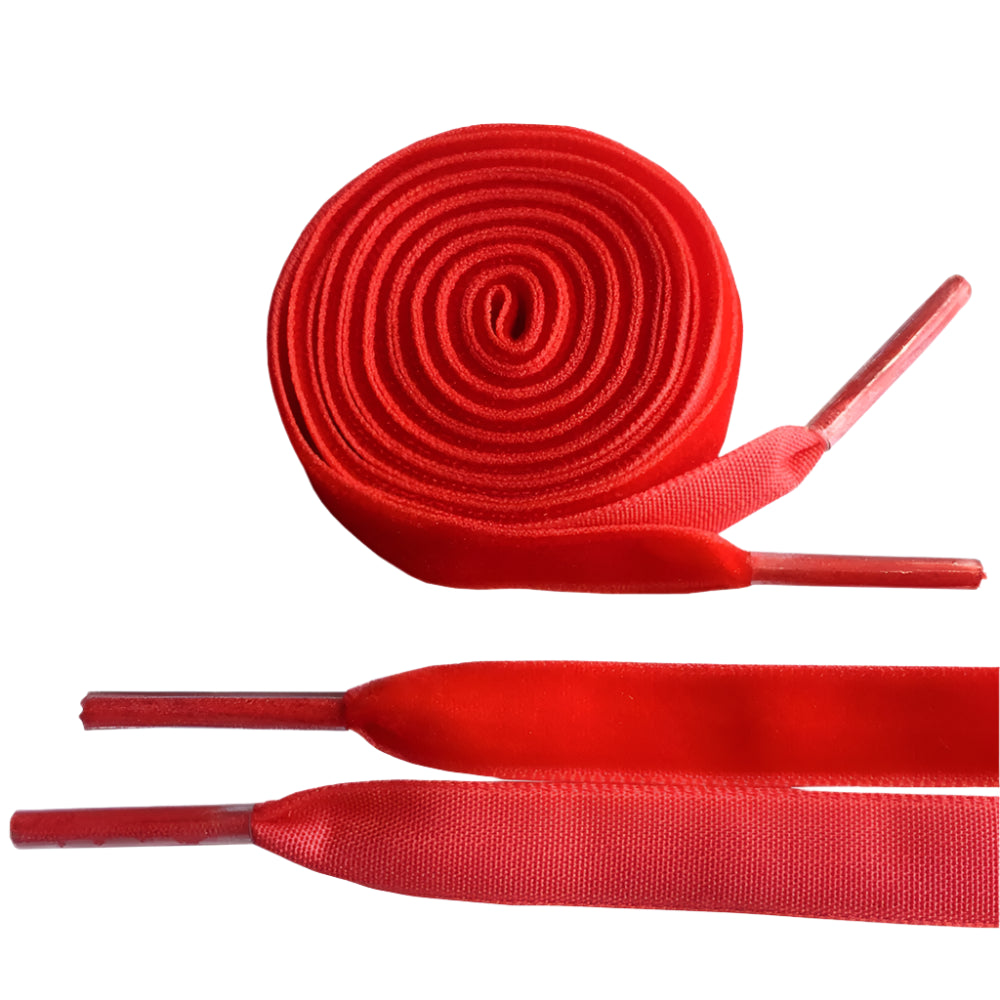 1cm Wide Velvet Ribbon Flat Shoelaces - Fantastic Replacement Laces for Sneakers & Sports Shoes, 120cm/47 Inch Length