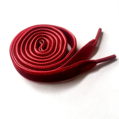 1cm Wide Velvet Ribbon Flat Shoelaces - Fantastic Replacement Laces for Sneakers & Sports Shoes, 120cm/47 Inch Length