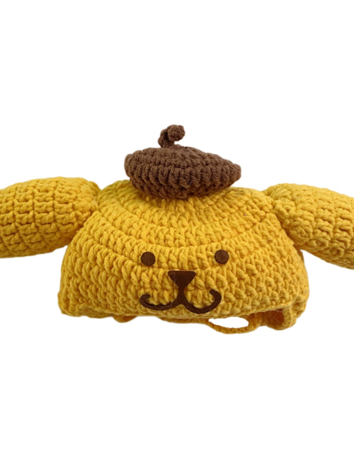 Sanliou Pom Pom Purin Pet Disguise Cap - Handmade Cat Head Cover & Headdress for British & American Shorthair Cats, Cotton Doll Ornament