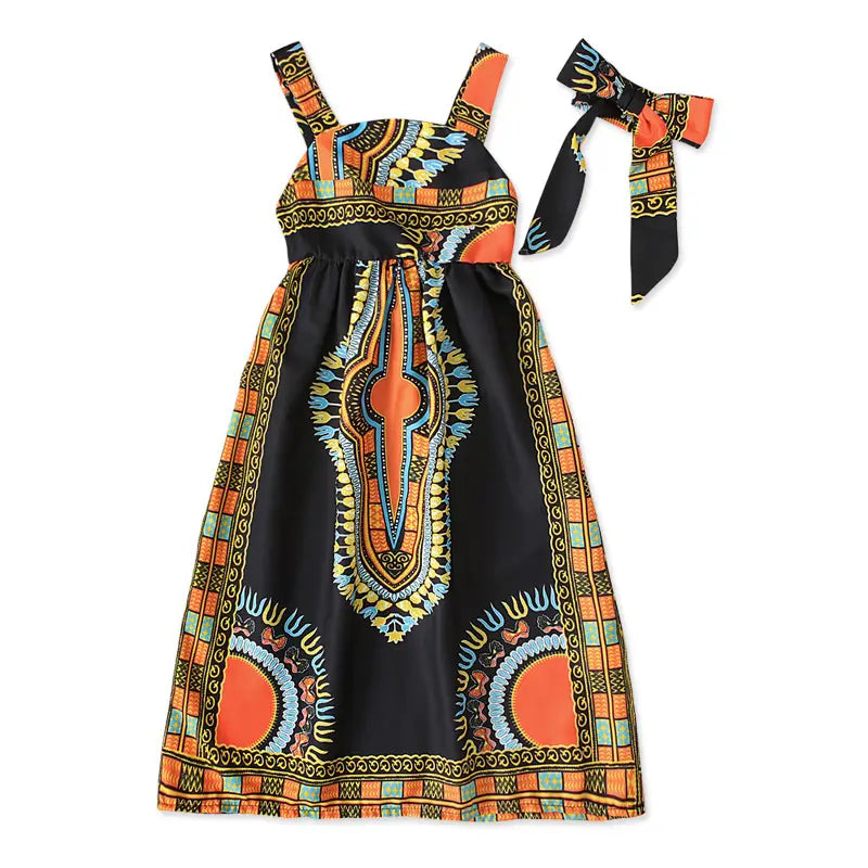 Girls Fashion Dress Robe Baby Girl Clothes Sleeveless African Boho Eco Chic Dresses for Girl Bohemian Clothes