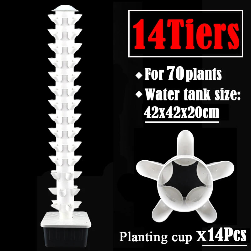 DIY Vertical Tower Planters with 5-Hole Detachable Colonization Cups – Indoor Soilless Hydroponic System for Vegetables