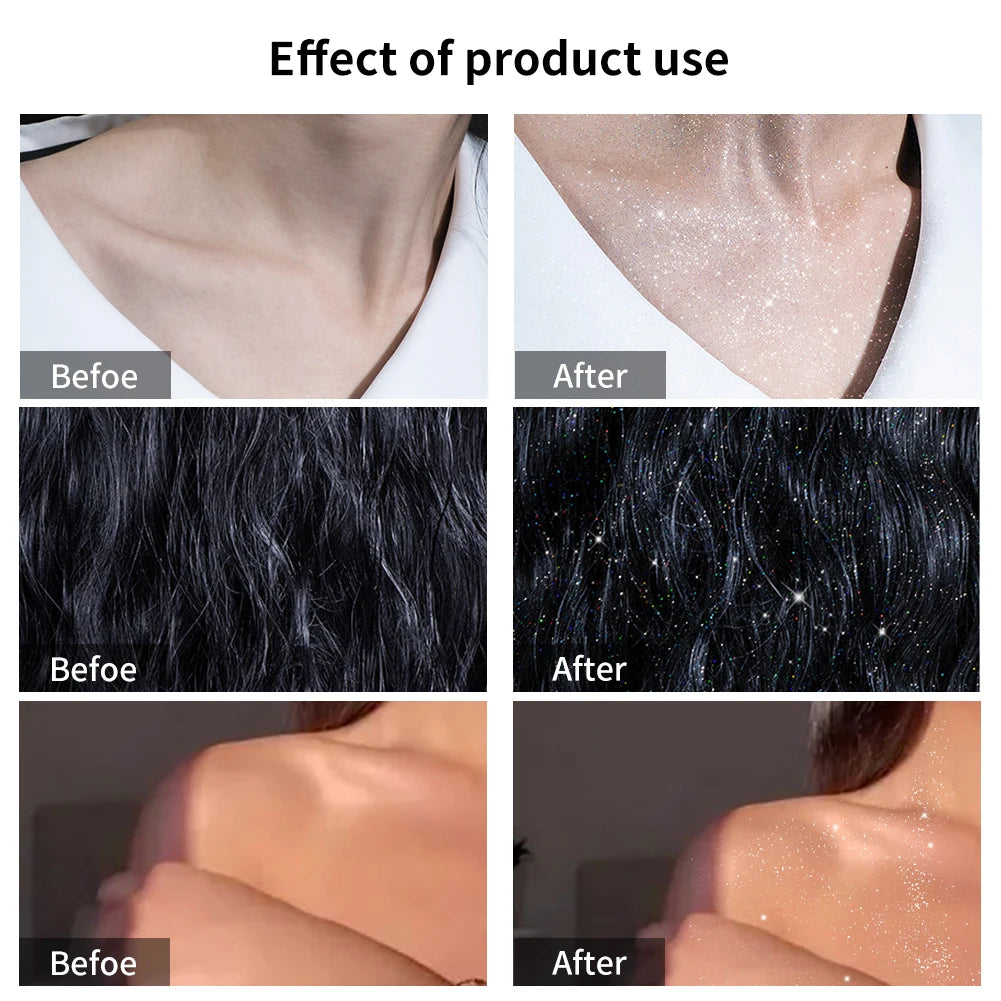 100ml high gloss glitter spray, can be used for body/hair/clothes