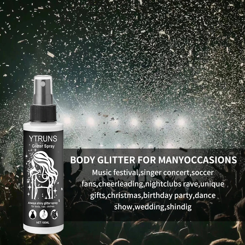 100ml high gloss glitter spray, can be used for body/hair/clothes