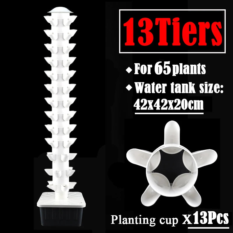 DIY Vertical Tower Planters with 5-Hole Detachable Colonization Cups – Indoor Soilless Hydroponic System for Vegetables