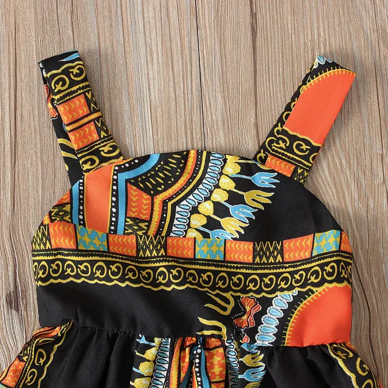 Girls Fashion Dress Robe Baby Girl Clothes Sleeveless African Boho Eco Chic Dresses for Girl Bohemian Clothes