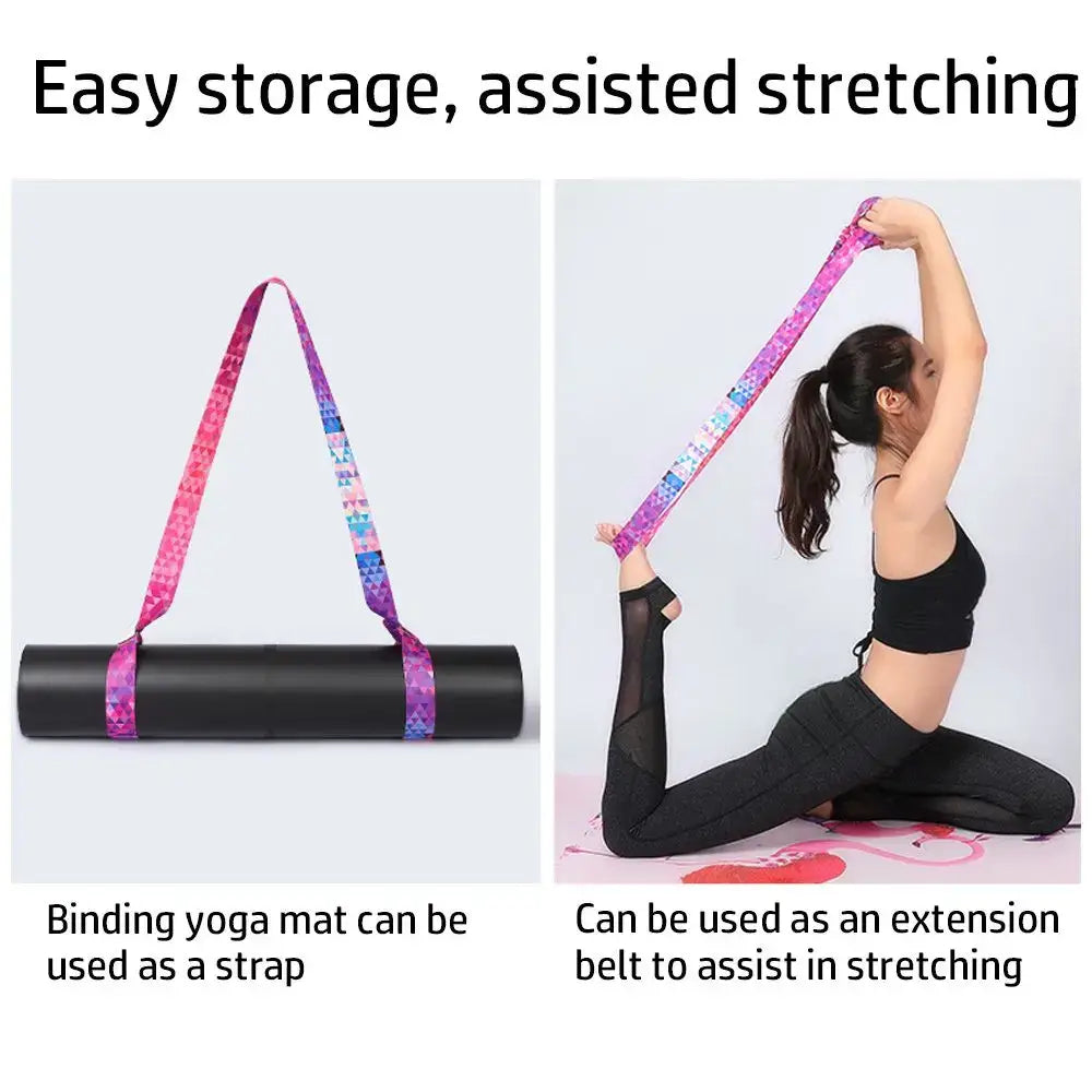 Multicolor Exercise Stretch Sports Accessories Yoga Mat Strap Belts Yoga Belt Carry Straps Sport Sling Shoulder