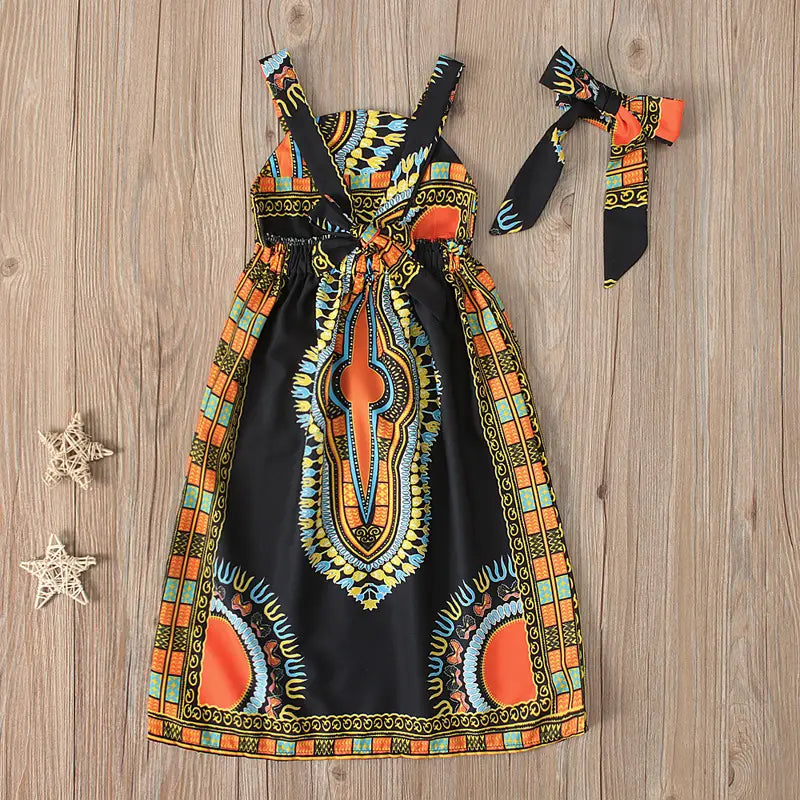 Girls Fashion Dress Robe Baby Girl Clothes Sleeveless African Boho Eco Chic Dresses for Girl Bohemian Clothes