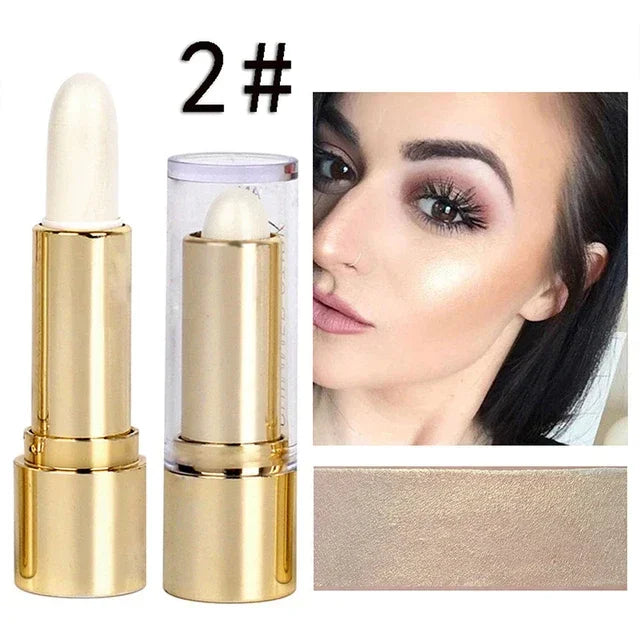 3-Color Brighten Highlighter Bar - Face Contour & Shimmer Stickur Bronzer Shimmer Highlighter Stick Concealer Cream Beauty Makeup Product