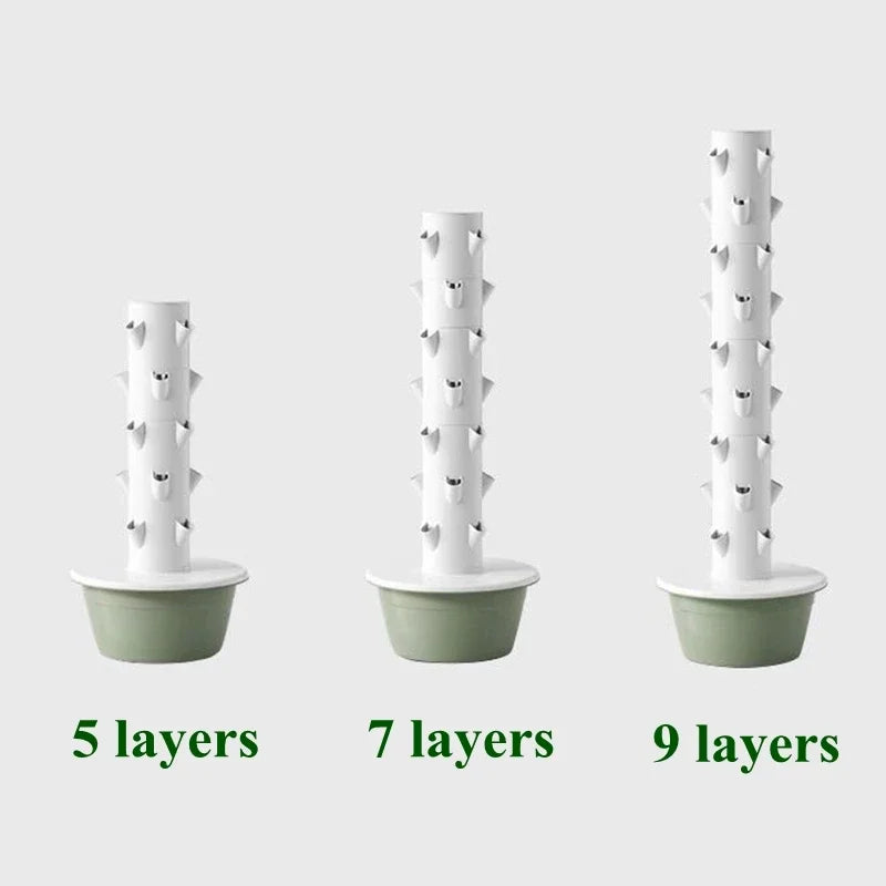 Hydroponic System Vertical Planter – Aeroponic Grow Tower for Plants, Vegetables, and Herbs | Space-Saving Hydroponics Macetas para Plantas