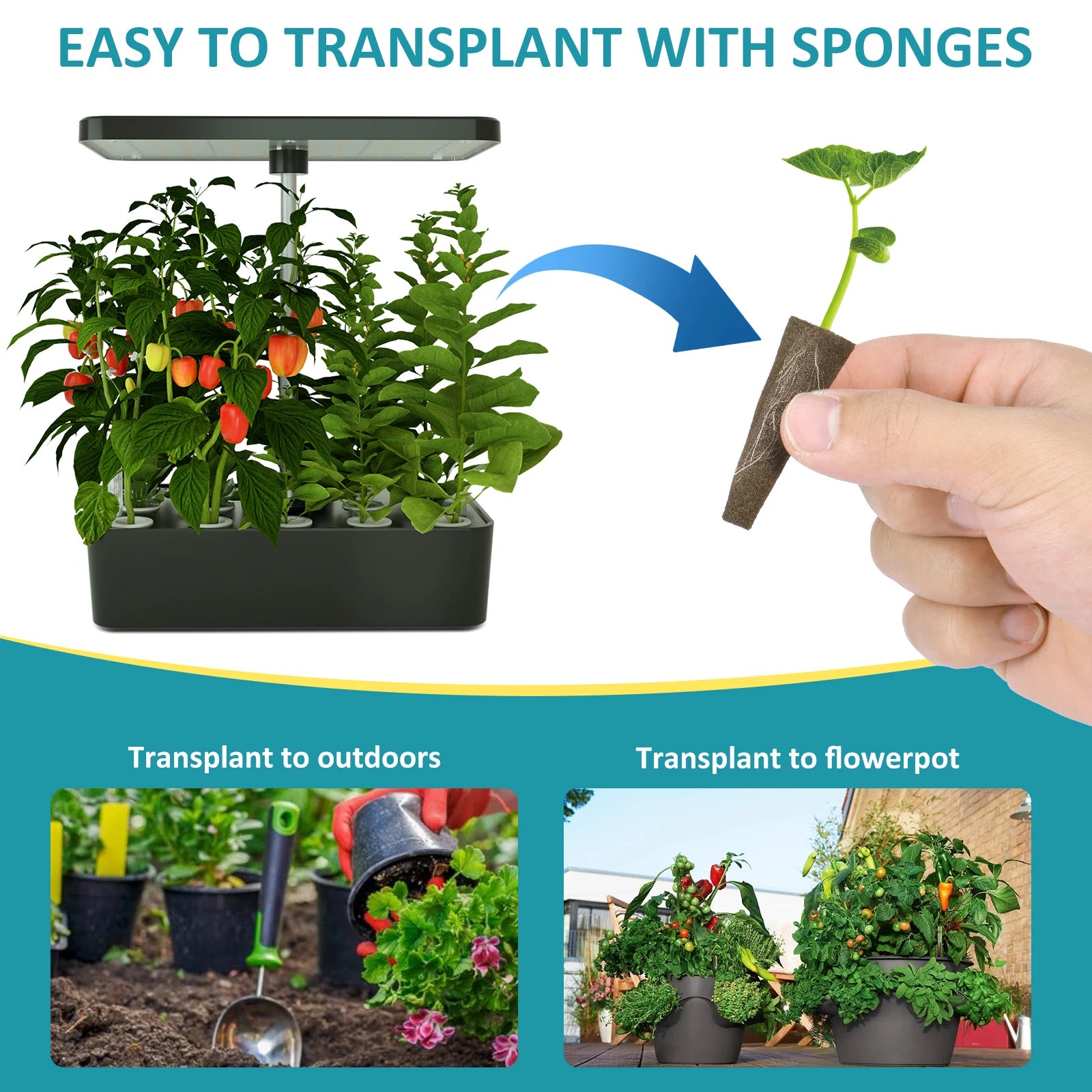 50/100pcs Garden Seed Nursery Sponges – Soilless Hydroponic Cultivation Growth Sponges for Indoor Garden Plant System & Seedling Starter