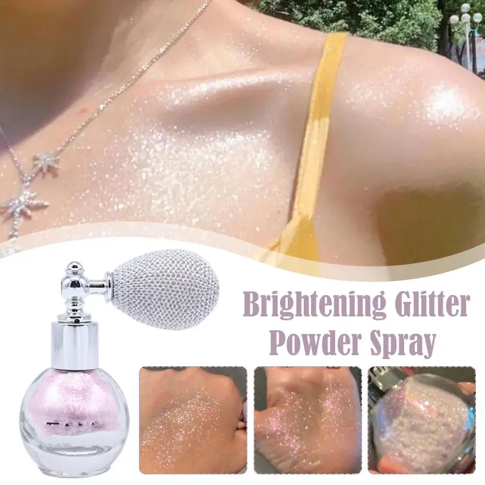 Brightening Glitter Powder Spray For Arms Legs Back Hair Face Highlight Sparkle Powder Makeup Fairy Powder Women Cosmetics