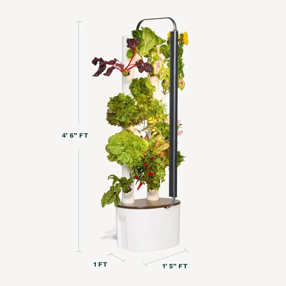 Hydroponics Growing System Kit & Vertical Indoor Smart Herb Garden – Includes 16 Non-GMO Plants for Sustainable Indoor Gardening