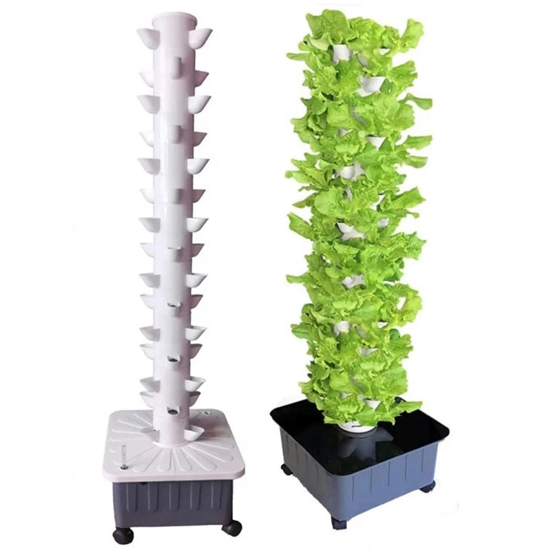 DIY Vertical Tower Planters with 5-Hole Detachable Colonization Cups – Indoor Soilless Hydroponic System for Vegetables