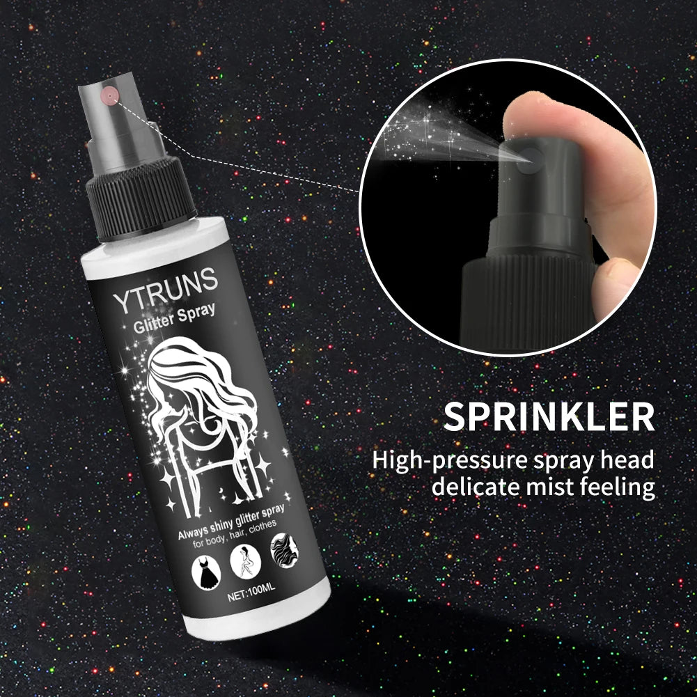 100ml high gloss glitter spray, can be used for body/hair/clothes