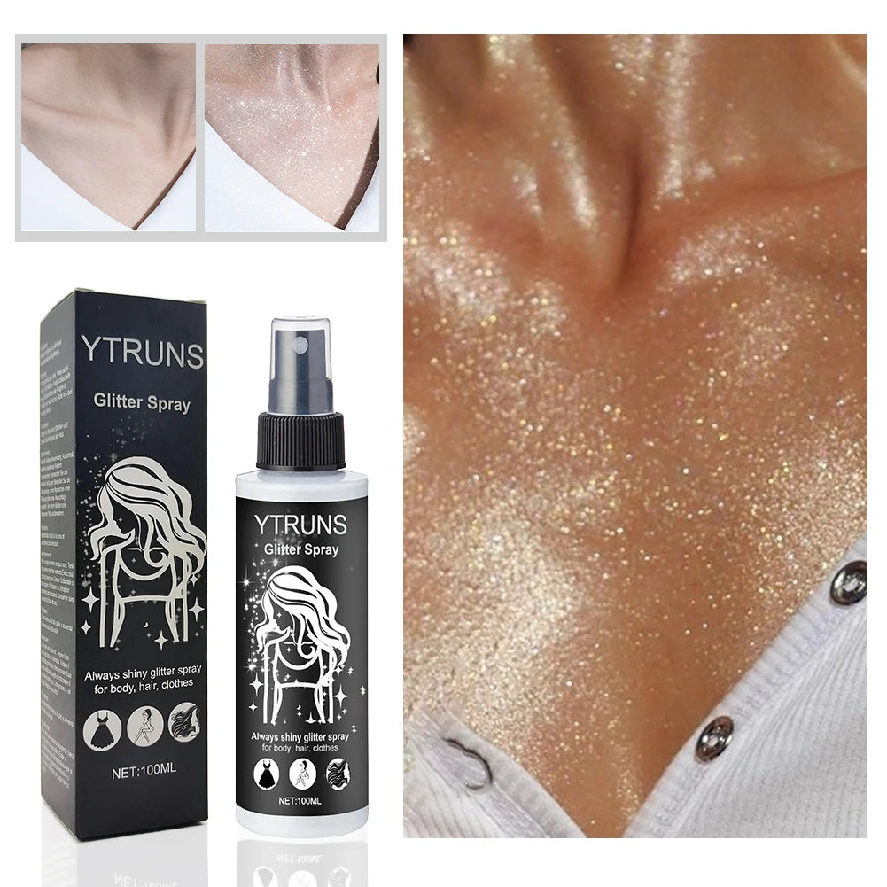 100ml high gloss glitter spray, can be used for body/hair/clothes