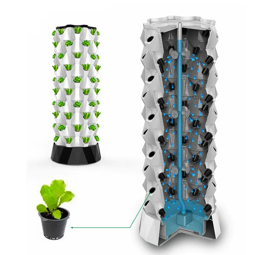 Pineapple Tower Vertical Hydroponic System – 8-10 Layer Aeroponics Growing Soilless Planter