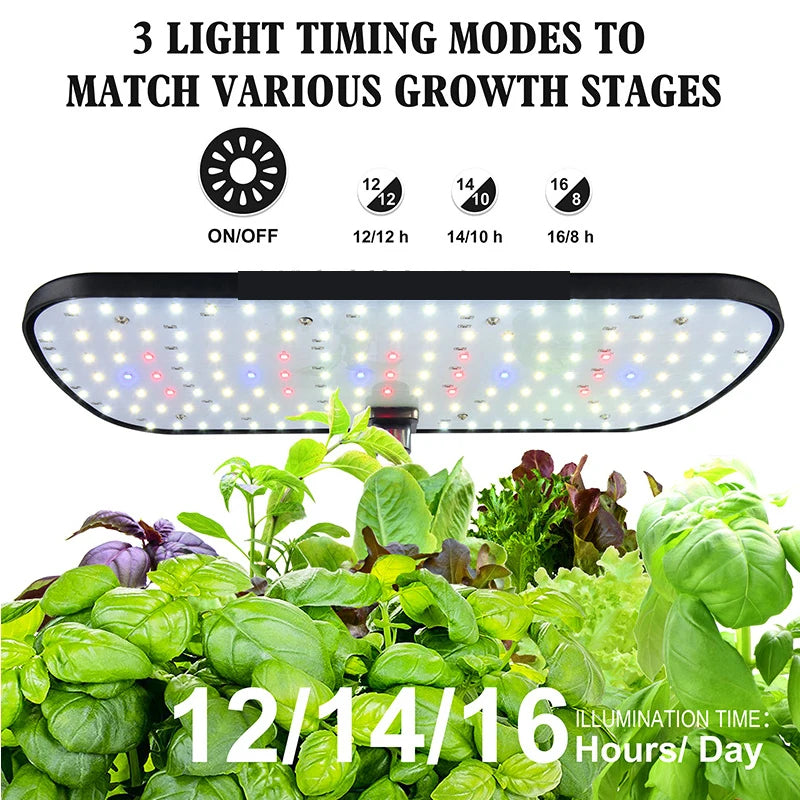 6-Plant Indoor Hydroponics System with LED Grow Lamp – Soilless Herb Planter Kit for Vegetables and Herbs – Black Planter Box