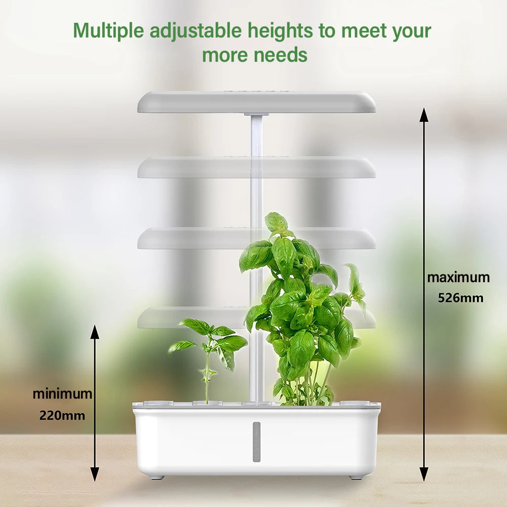 WiFi-Enabled Hydroponics System with LED Grow Light – Smart Soilless Self-Watering Indoor Gardening Planter for Home