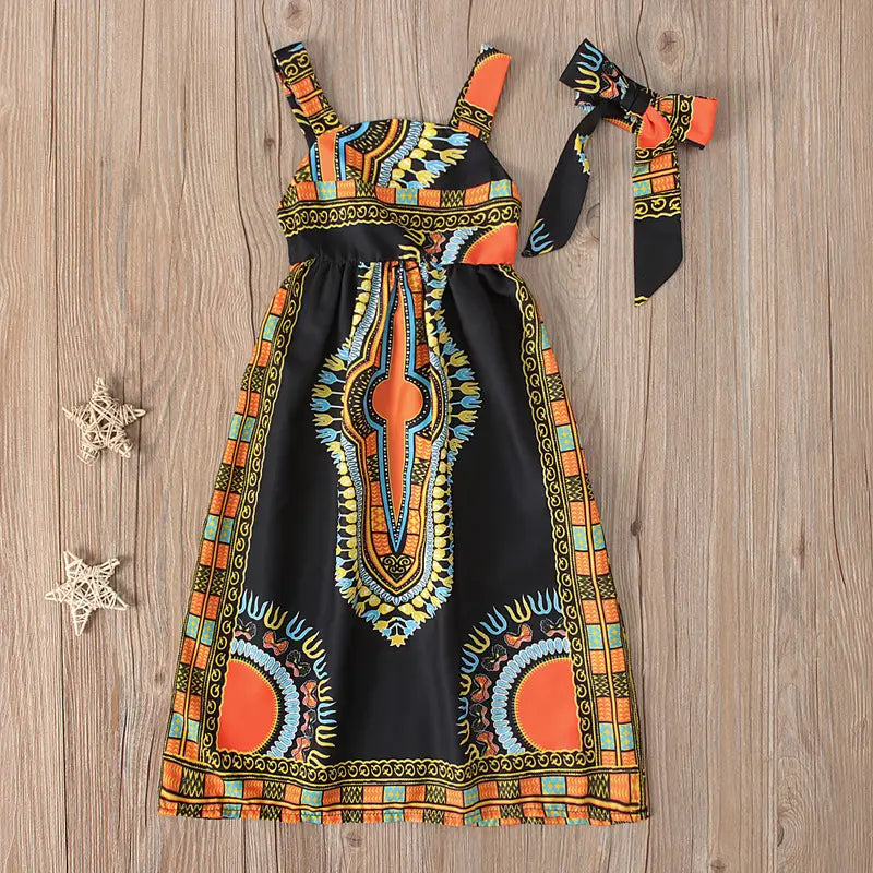 Girls Fashion Dress Robe Baby Girl Clothes Sleeveless African Boho Eco Chic Dresses for Girl Bohemian Clothes