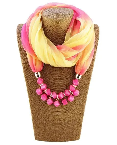 necklace - Bohemian - Choker Silk Scarf Necklace - Boho Eco Boutique™ - necklace - Boho Eco Boutique™ - Pink - 