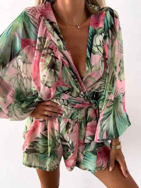  - Boho Beach Jumpsuit: Summer Elegance - Boho Eco Boutique™ - Boho Eco Boutique™ - Green - Large - 