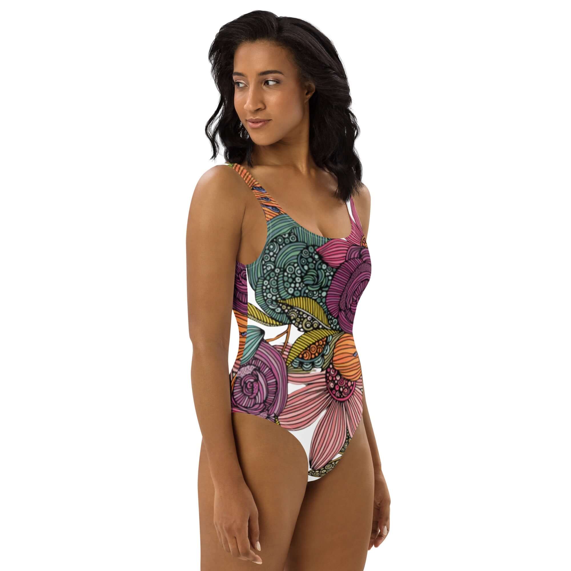  - Boho Eco Boutique™ Floral Eco - Friendly One - Piece Flattering Swimsuit - Boho Eco Boutique™ - Boho Eco Boutique™ - XS - 