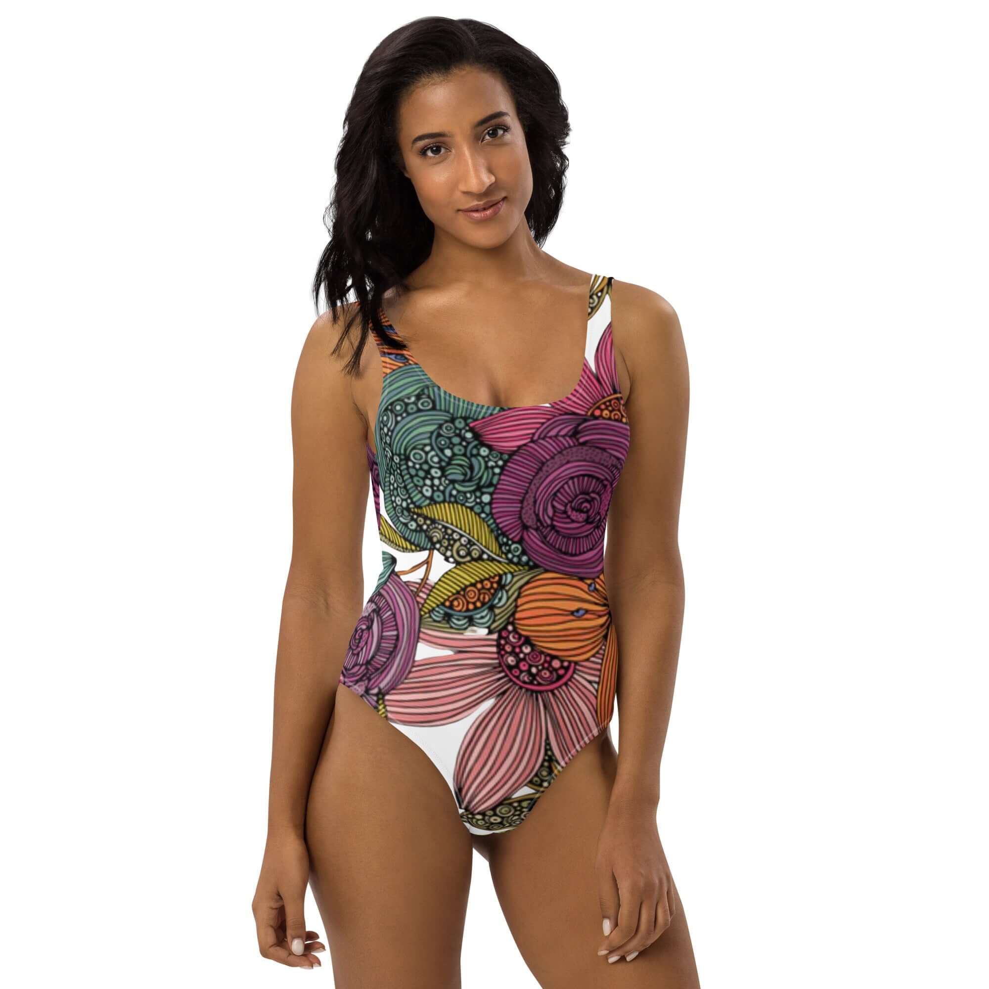  - Boho Eco Boutique™ Floral Eco - Friendly One - Piece Flattering Swimsuit - Boho Eco Boutique™ - Boho Eco Boutique™ - XS - 