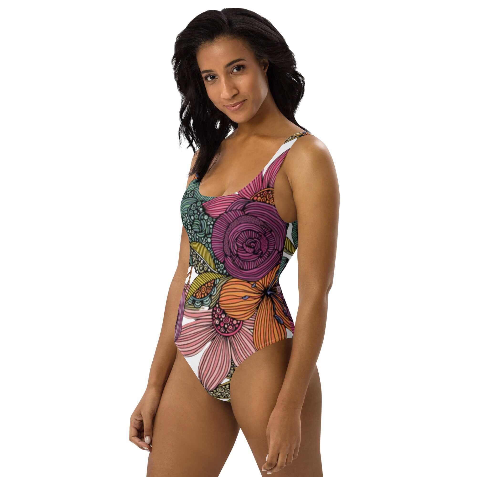  - Boho Eco Boutique™ Floral Eco - Friendly One - Piece Flattering Swimsuit - Boho Eco Boutique™ - Boho Eco Boutique™ - XS - 