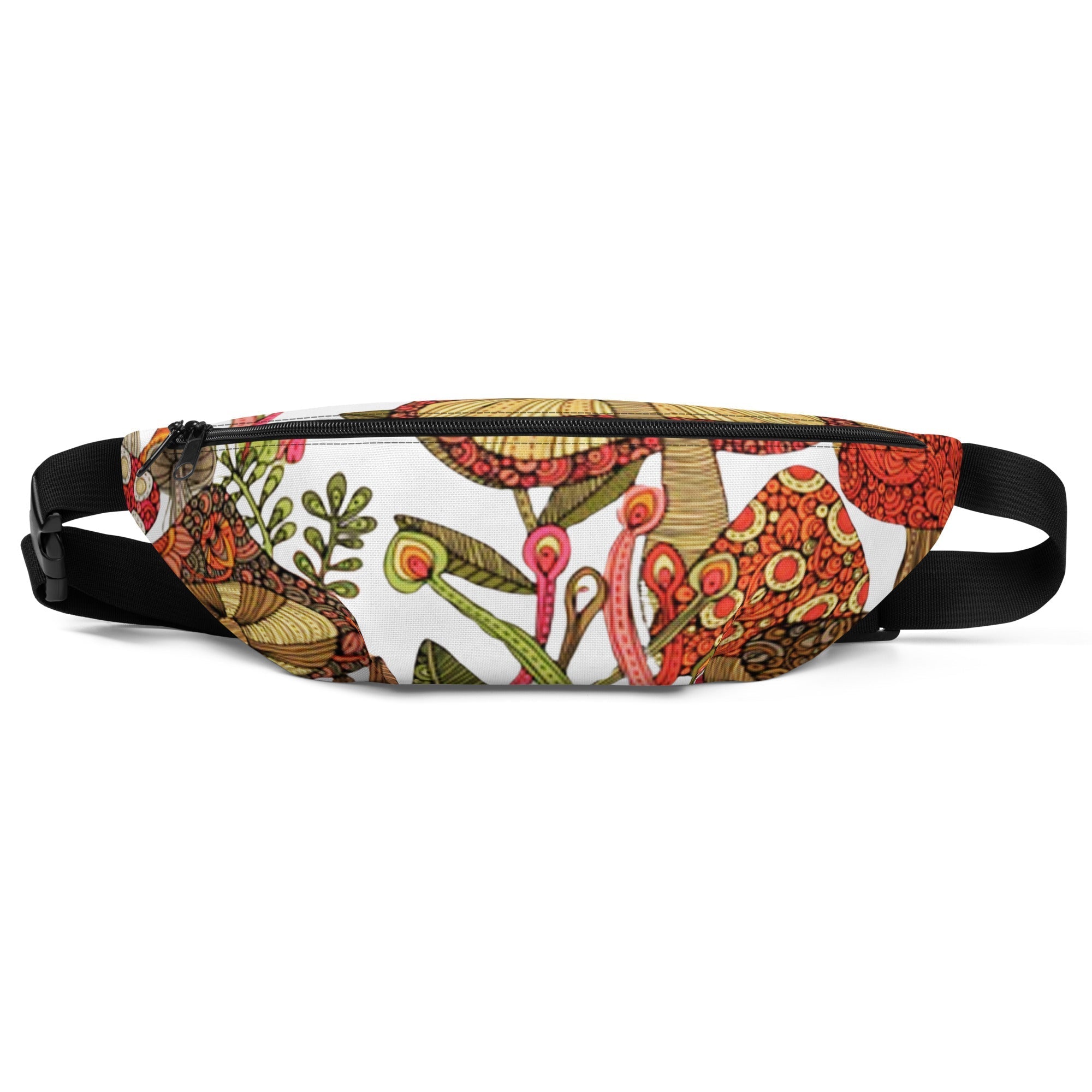 fanny pack - Boho Eco Boutique™ Mushroom Print Fanny Pack - Eco - Friendly, Adjustable, and Perfect for Festivals & Travel - Boho Eco Boutique™ - Boho Eco Boutique™ - S/M - 