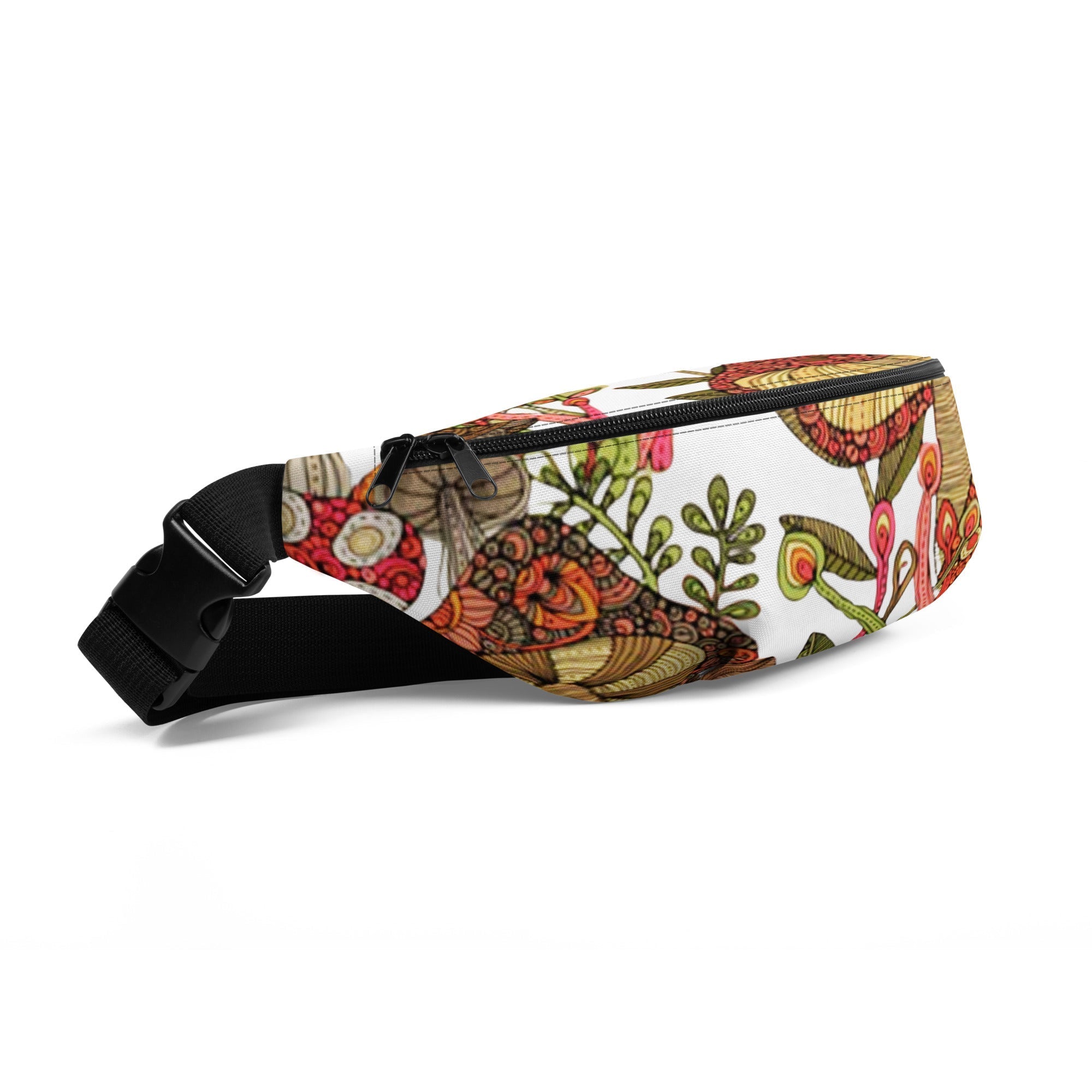 fanny pack - Boho Eco Boutique™ Mushroom Print Fanny Pack - Eco - Friendly, Adjustable, and Perfect for Festivals & Travel - Boho Eco Boutique™ - Boho Eco Boutique™ - S/M - 