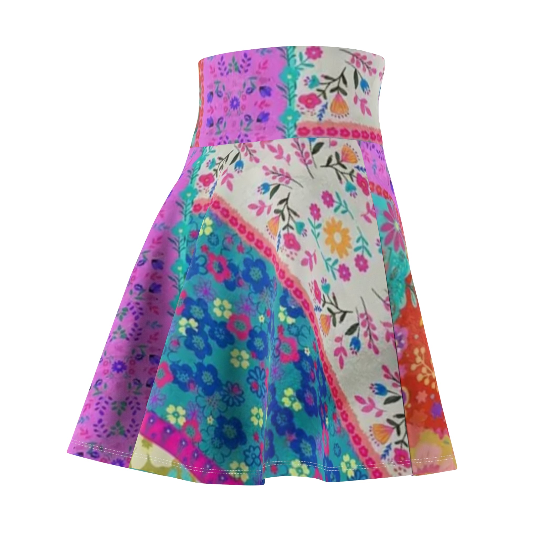 All Over Prints - Boho Eco Boutique Vibrant Patchwork Print Skirt | Bohemian Style Casual Everyday Skirt for Women | Eco - Friendly Fashion | Unique | Festival - Boho Eco Boutique™ - Boho Eco Boutique Vibrant Patchwork Print Skirt | Bohemian Style Casual Everyday Skirt for Women | Eco - Friendly Fashion | Unique | Festival - XS - 4 oz. - 