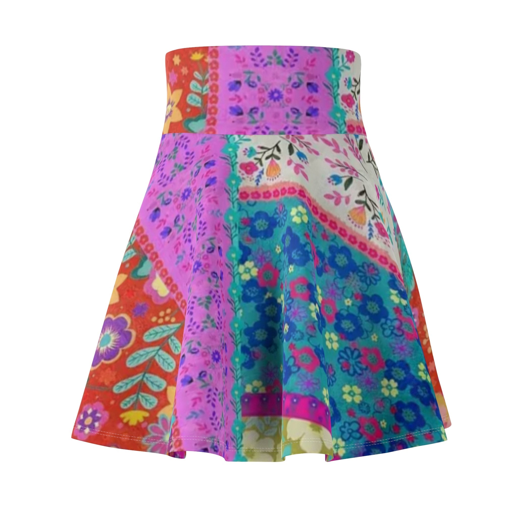 All Over Prints - Boho Eco Boutique Vibrant Patchwork Print Skirt | Bohemian Style Casual Everyday Skirt for Women | Eco - Friendly Fashion | Unique | Festival - Boho Eco Boutique™ - Boho Eco Boutique Vibrant Patchwork Print Skirt | Bohemian Style Casual Everyday Skirt for Women | Eco - Friendly Fashion | Unique | Festival - XS - 4 oz. - 