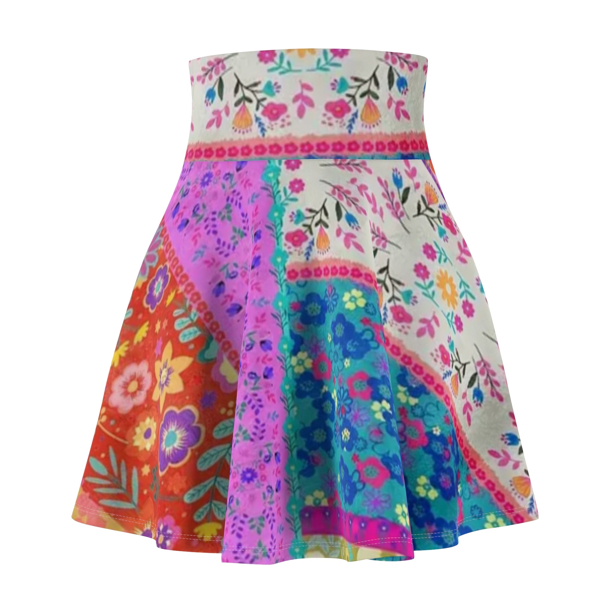 All Over Prints - Boho Eco Boutique Vibrant Patchwork Print Skirt | Bohemian Style Casual Everyday Skirt for Women | Eco - Friendly Fashion | Unique | Festival - Boho Eco Boutique™ - Boho Eco Boutique Vibrant Patchwork Print Skirt | Bohemian Style Casual Everyday Skirt for Women | Eco - Friendly Fashion | Unique | Festival - XS - 4 oz. - 